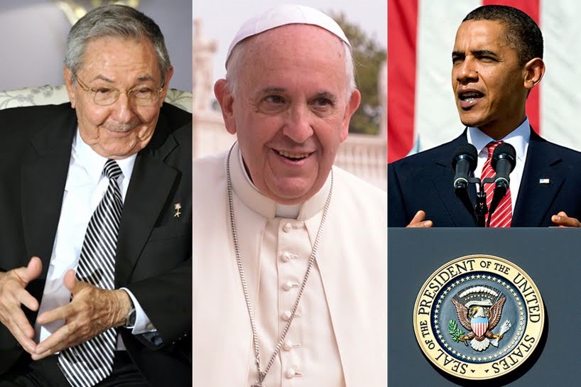 Raul Castro, Pope Francis and Barack Obama