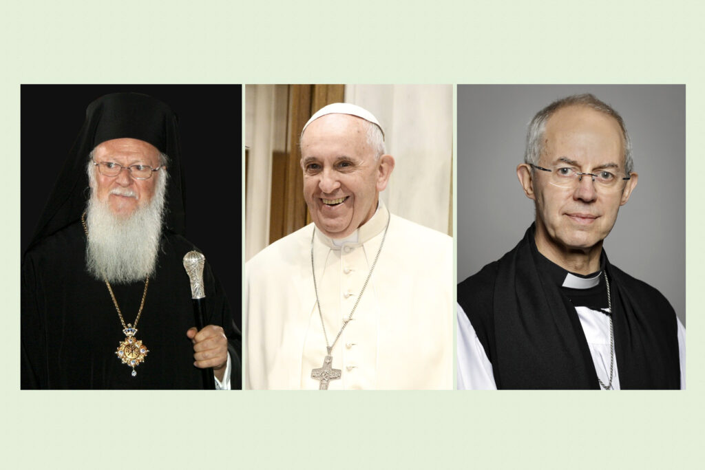 Francisco, Bartolomeu e Welby de mãos dadas